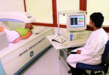 The Santa Fe Imaging Center’s DEXA scan can be used to identify osteoporosis.